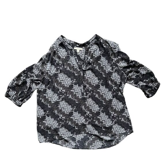 Sejour Gray Black Zig Zag Blouse Career Office Date Plus Size Women's size 22W - Picture 1 of 9
